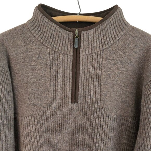 L.L. Bean Mens Waterfowl Brown Merino Lambswool Half-Zip Sweater XXL - Picture 7 of 13